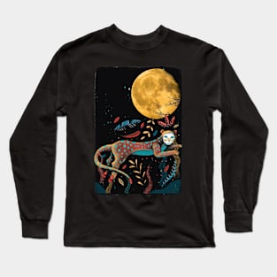 leopard and leaf moonlight Long Sleeve T-Shirt